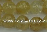 CRO1025 15.5 inches 14mm round yellow watermelon quartz beads