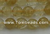 CRO1032 15.5 inches 8mm faceted round yellow watermelon quartz beads