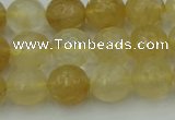 CRO1033 15.5 inches 10mm faceted round yellow watermelon quartz beads