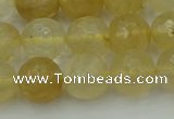 CRO1034 15.5 inches 12mm faceted round yellow watermelon quartz beads