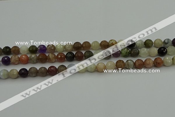 CRO1042 15.5 inches 8mm faceted round mixed gemstone beads