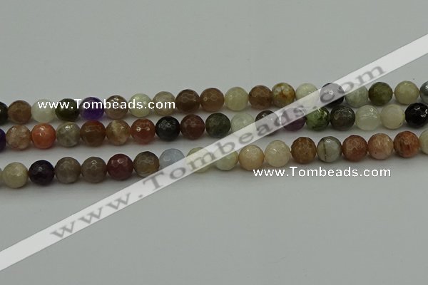 CRO1043 15.5 inches 10mm faceted round mixed gemstone beads