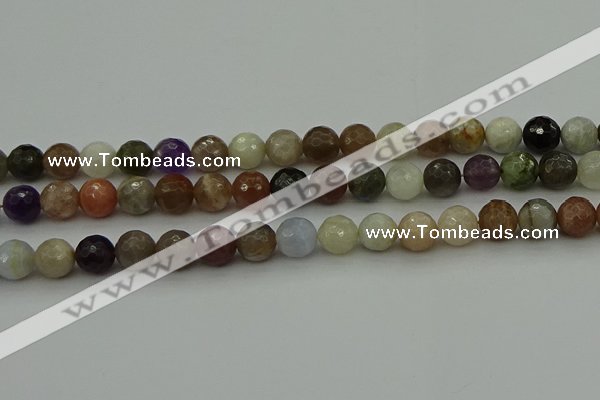 CRO1044 15.5 inches 12mm faceted round mixed gemstone beads