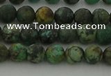 CRO1051 15.5 inches 6mm round matte African turquoise beads