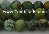 CRO1053 15.5 inches 10mm round matte African turquoise beads