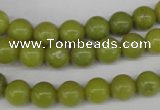 CRO108 15.5 inches 8mm round lemon jade beads wholesale