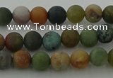 CRO1081 15.5 inches 6mm round matte Indian agate beads wholesale