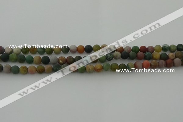 CRO1081 15.5 inches 6mm round matte Indian agate beads wholesale