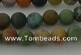 CRO1082 15.5 inches 8mm round matte Indian agate beads wholesale