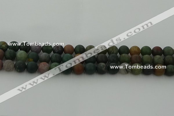 CRO1083 15.5 inches 10mm round matte Indian agate beads wholesale