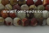 CRO1091 15.5 inches 6mm round matte laguna lace agate beads