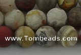 CRO1093 15.5 inches 10mm round matte laguna lace agate beads