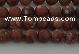 CRO1101 15.5 inches 6mm round matte pomegranate jasper beads