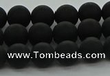 CRO1132 15.5 inches 8mm round matte black agate gemstone beads