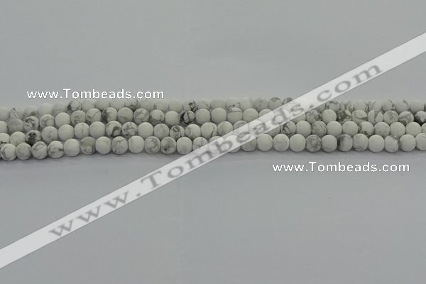 CRO1140 15.5 inches 4mm round matte white howlite beads