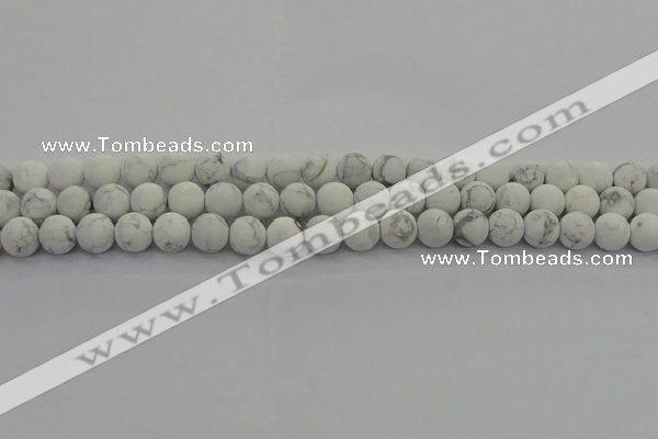 CRO1142 15.5 inches 8mm round matte white howlite beads