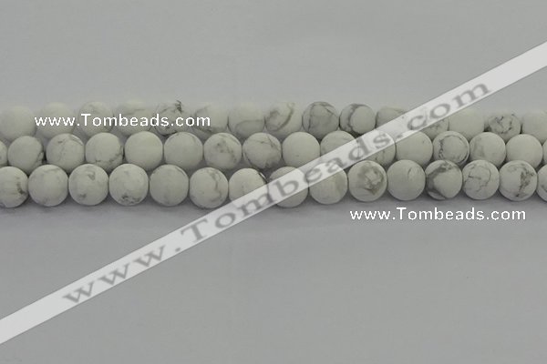 CRO1144 15.5 inches 12mm round matte white howlite beads
