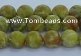 CRO1152 15.5 inches 8mm round matte green dragon serpentine jasper beads