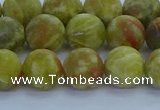 CRO1153 15.5 inches 10mm round matte green dragon serpentine jasper beads