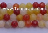 CRO1160 15.5 inches 4mm round golden silk jade beads wholesale