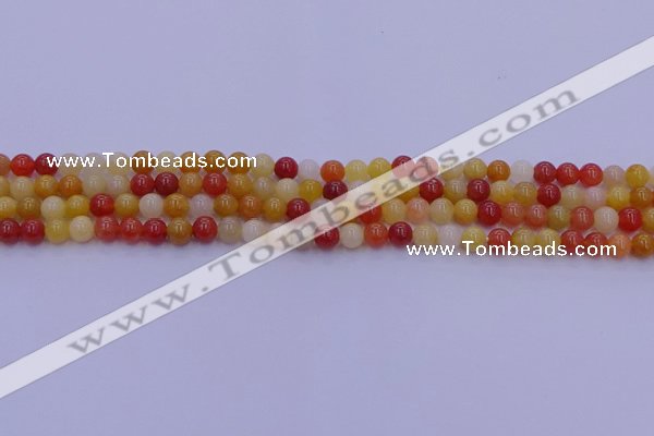 CRO1160 15.5 inches 4mm round golden silk jade beads wholesale