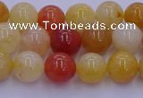 CRO1162 15.5 inches 8mm round golden silk jade beads wholesale