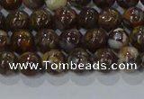 CRO1170 15.5 inches 4mm round fire lace opal gemstone beads