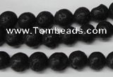 CRO118 15.5 inches 8mm round black lava beads wholesale