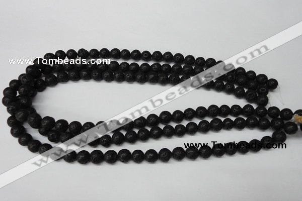 CRO118 15.5 inches 8mm round black lava beads wholesale