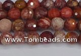 CRO1189 15.5 inches 6mm faceted round red porcelain beads