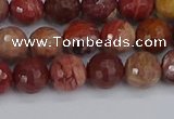 CRO1190 15.5 inches 8mm faceted round red porcelain beads