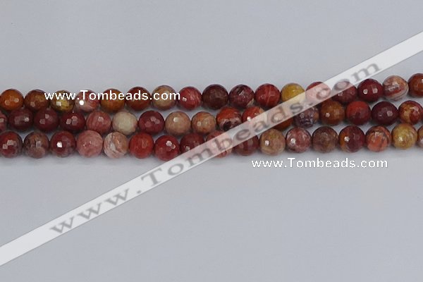 CRO1191 15.5 inches 10mm faceted round red porcelain beads