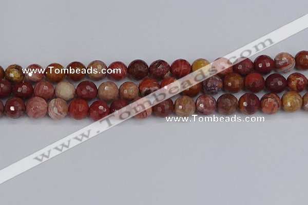 CRO1192 15.5 inches 12mm faceted round red porcelain beads