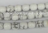 CRO132 15.5 inches 8mm round white howlite turquoise beads wholesale