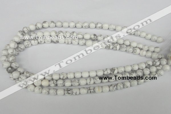 CRO132 15.5 inches 8mm round white howlite turquoise beads wholesale