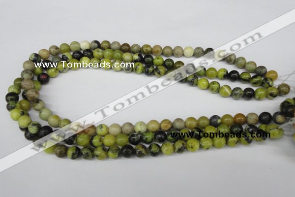 CRO134 15.5 inches 8mm round yellow turquoise beads wholesale