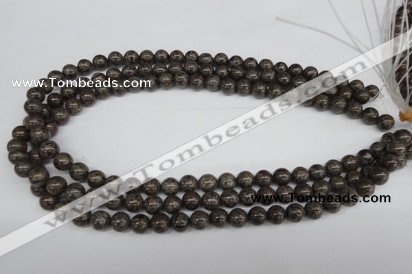 CRO139 15.5 inches 8mm round Chinese snowflake obsidian beads wholesale