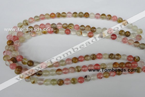 CRO158 15.5 inches 8mm round volcano cherry quartz beads wholesale