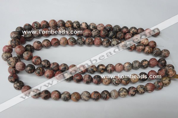 CRO180 15.5 inches 10mm round red leopard skin jasper beads wholesale