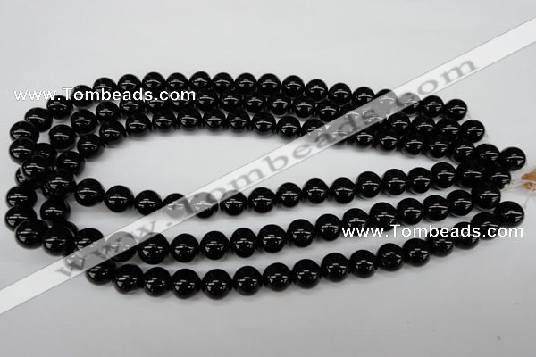 CRO203 15.5 inches 10mm round black agate beads wholesale