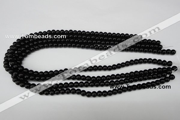 CRO21 15.5 inches 6mm round black agate gemstone beads wholesale