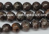 CRO224 15.5 inches 10mm round Chinese snowflake obsidian beads wholesale