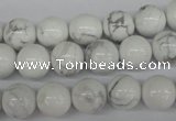 CRO227 15.5 inches 10mm round white howlite turquoise beads wholesale