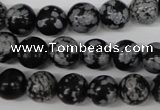 CRO236 15.5 inches 10mm round snowflake obsidian beads wholesale