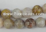 CRO316 15.5 inches 12mm round bamboo leaf agate beads wholesale