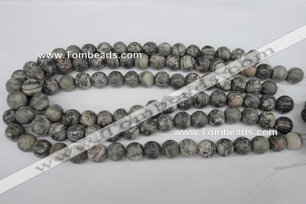 CRO322 15.5 inches 12mm round grey picasso jasper beads wholesale