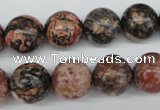 CRO324 15.5 inches 12mm round red leopard skin jasper beads wholesale