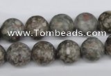 CRO325 15.5 inches 12mm round Chinese leopard skin jasper beads wholesale