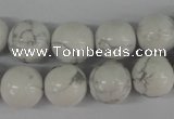 CRO364 15.5 inches 12mm round white howlite turquoise beads wholesale