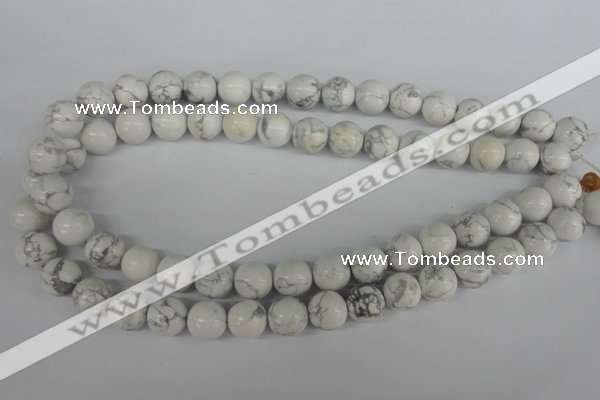 CRO364 15.5 inches 12mm round white howlite turquoise beads wholesale